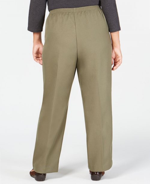 Karen Scott Plus Size 3X Green Straight-Leg Pants
