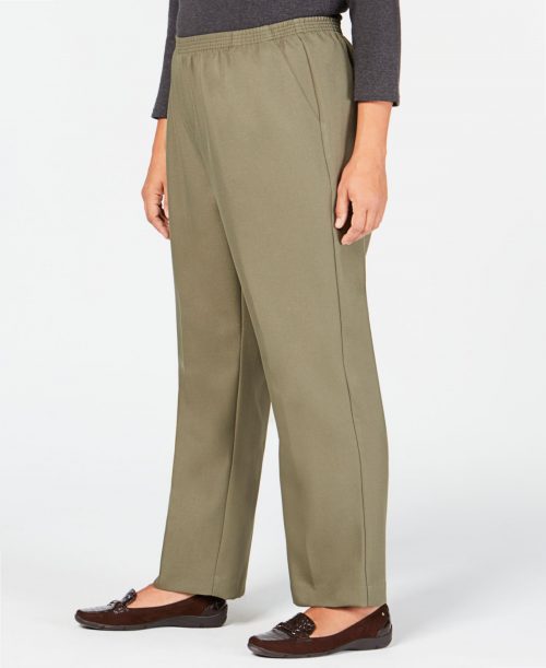 Karen Scott Plus Size 3X Green Straight-Leg Pants