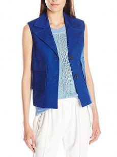 Anne Klein Women Size 4 Blue Vest