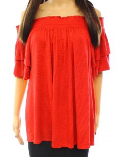 INC Women Size Medium M Red Blouse Top