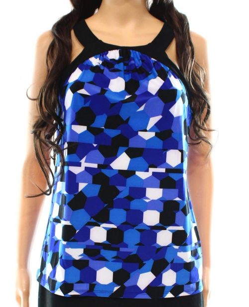 INC Petites Size PM Multi Blue Halter Top