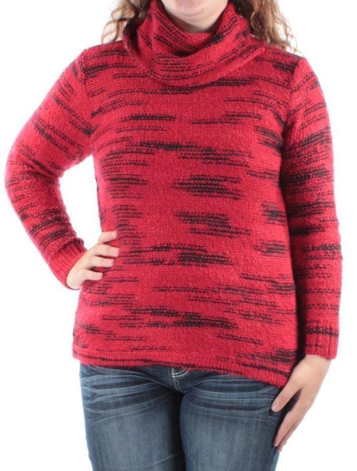 red cowl neck sweater ladies