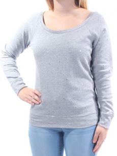 Bar III Women Size XS Light Gray Sweatshirt Sweater