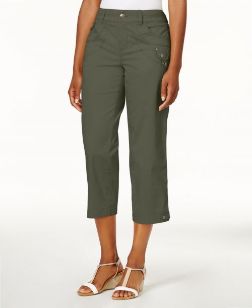 Style & Co. Women Size 4 Green Capris Cropped Pants