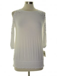 INC Petites Size PP Off White Pullover Top