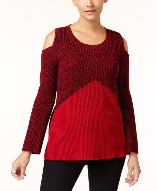 Style & Co. Women Size Large L Dark Red Pullover Sweater