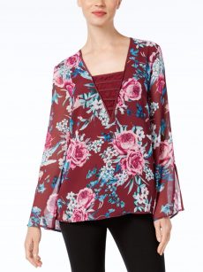 Love Scarlett Women Size Medium M Burgundy Blouse Top