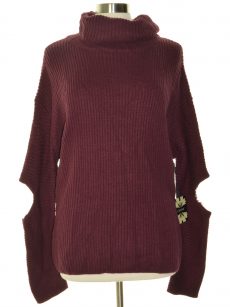 Cliche Women Size Large L Burgundy Pullover Sweater