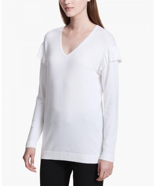 Calvin Klein Women Size Large L Off White Sweatshirt Sweater