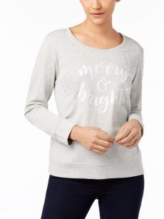 Style & Co. Women Size Medium M Light Gray Pullover Sweater