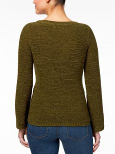 Style & Co. Women Size XL Moss Green Scoop Neck Sweater