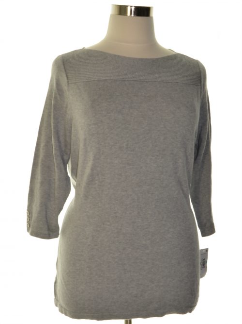 Karen Scott Plus Size 0X Grey Pullover Sweater