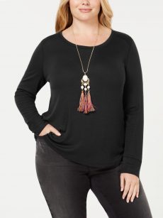 INC Plus Size 2X Black Pullover Top