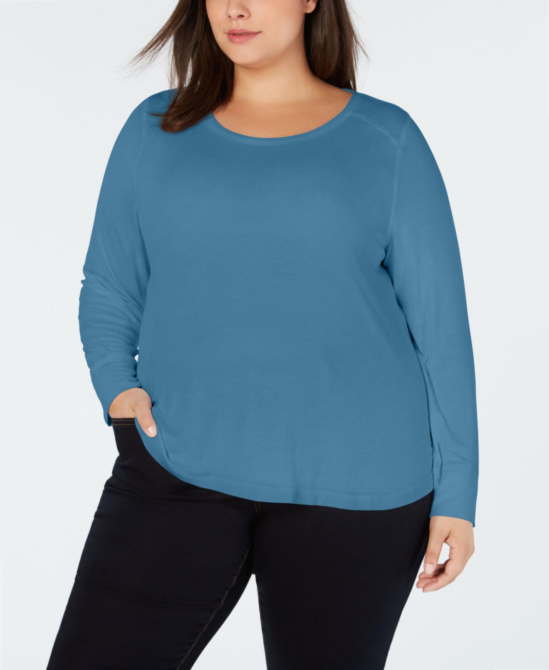 INC Plus Size 1X Blue Pullover Top – #1 INC Plus Size 1X Blue Pullover Top