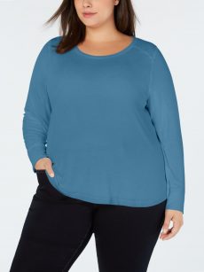 INC Plus Size 1X Blue Pullover Top