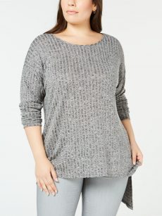 NY Collection Plus Size 1X Gray Sweatshirt Sweater