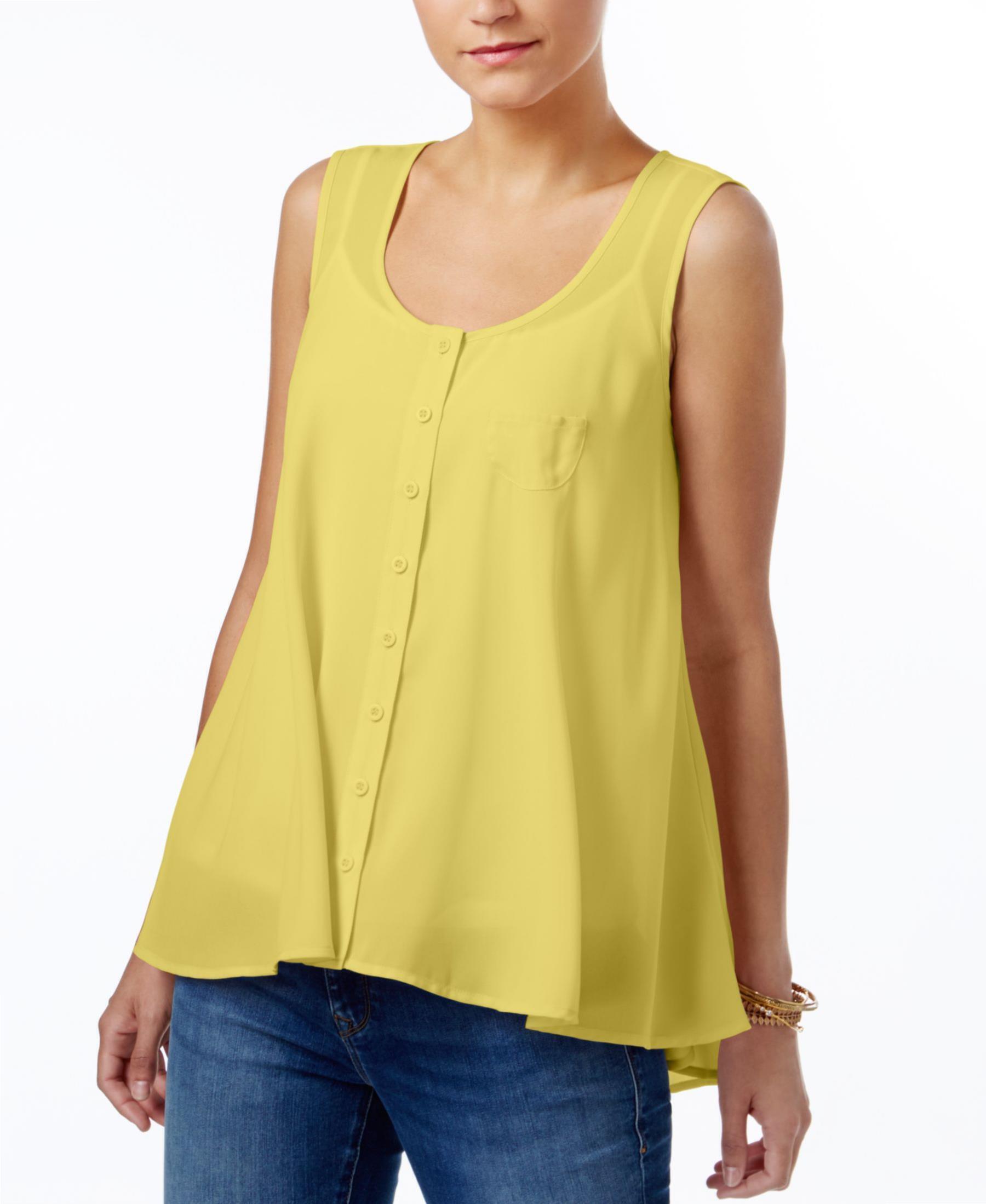 Style & Co. Women Size Small S Yellow Tank Top Canerra