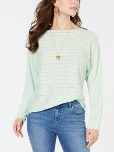 Style & Co. Women Size Medium M Light Green Sweatshirt Sweater