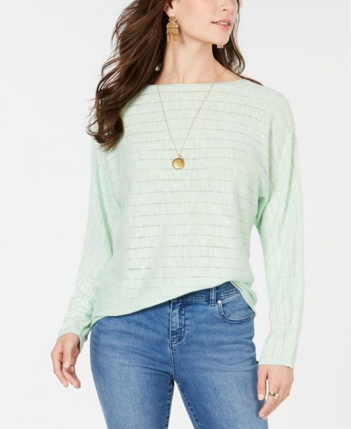 Style & Co. Women Size Medium M Light Green Sweatshirt Sweater