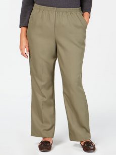 Karen Scott Plus Size 2X Green Straight-Leg Pants