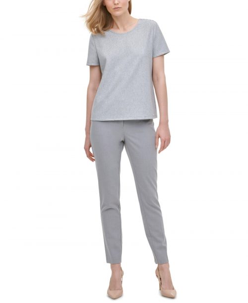 Calvin Klein Women Size XL Silver Pullover Top