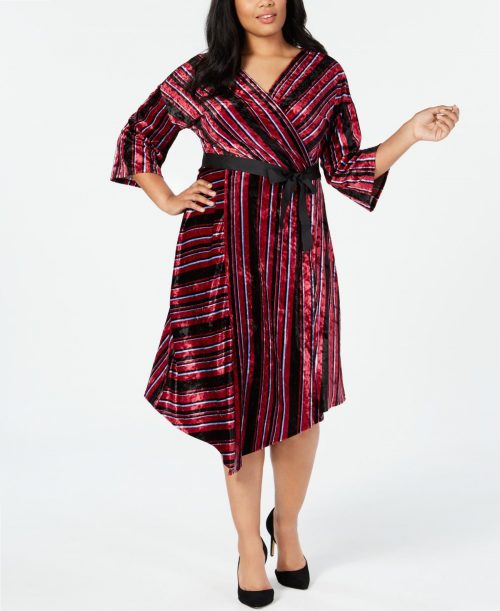 NY Collection Plus Size 2XP Multi Wrap Dress